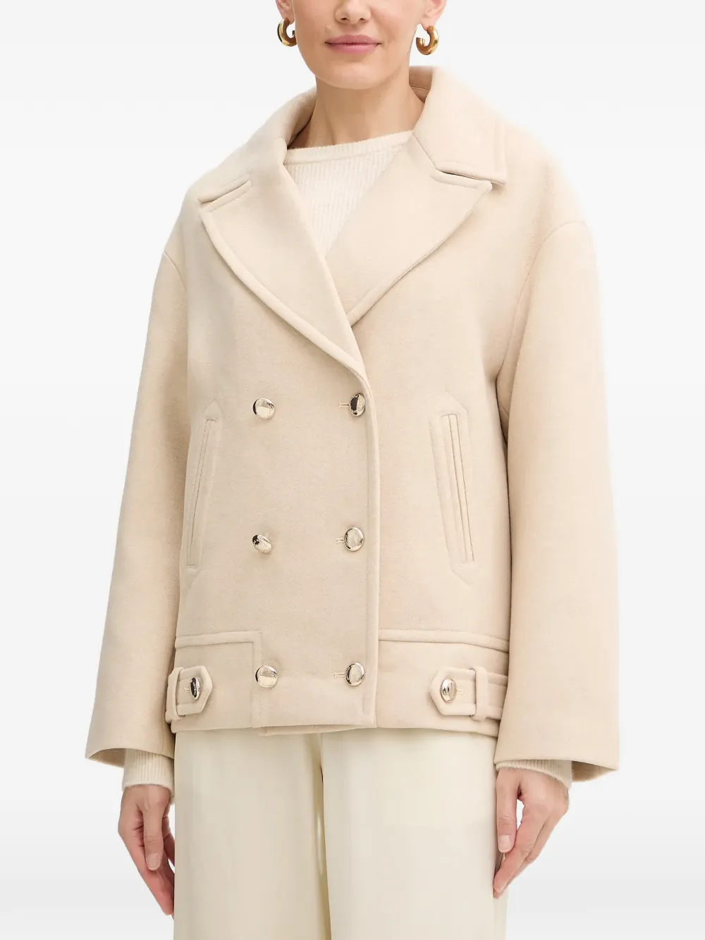 Morgan double-breasted coat - Neutrals