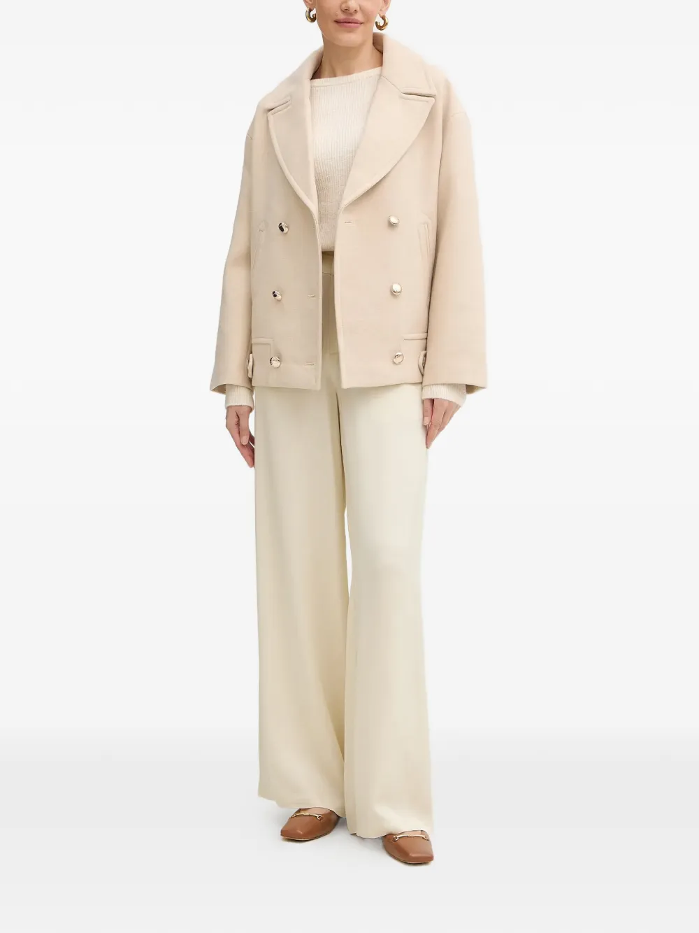  Morgan Double-breasted Coat - Neutrals 