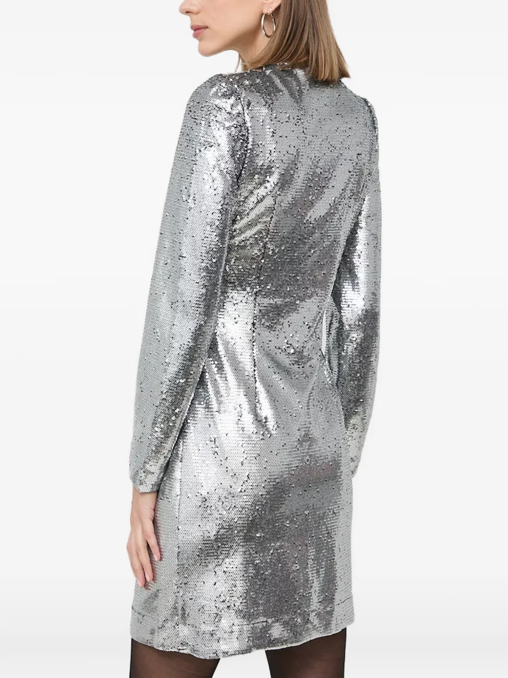 Sequined V-Neck Mini Dress