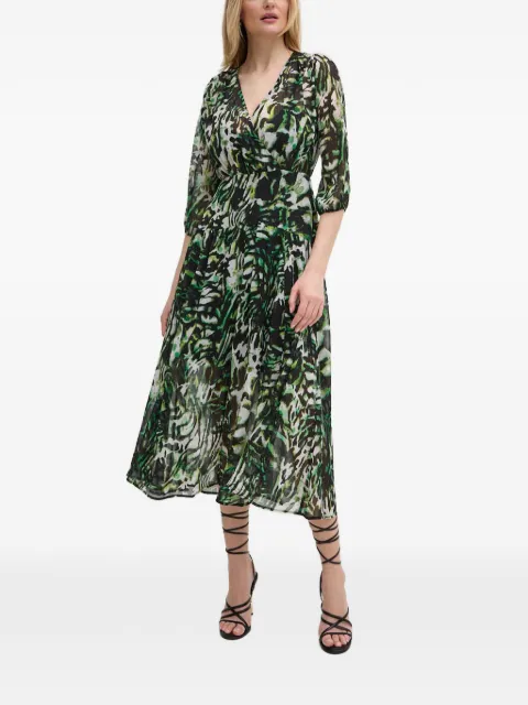 Morgan V-neck gathered midi dress