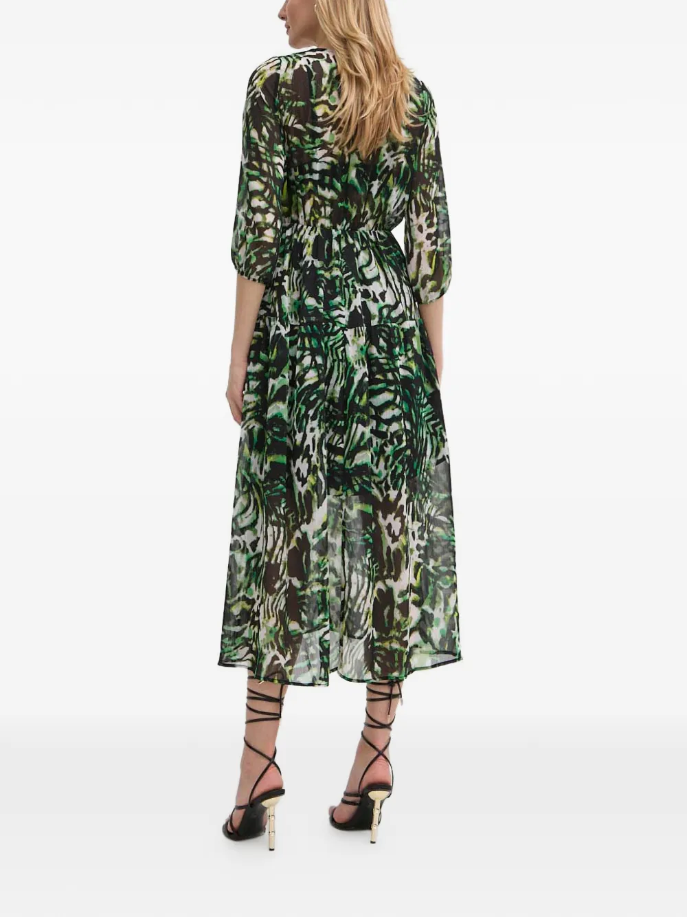 Morgan Midi-jurk met V-hals Zwart