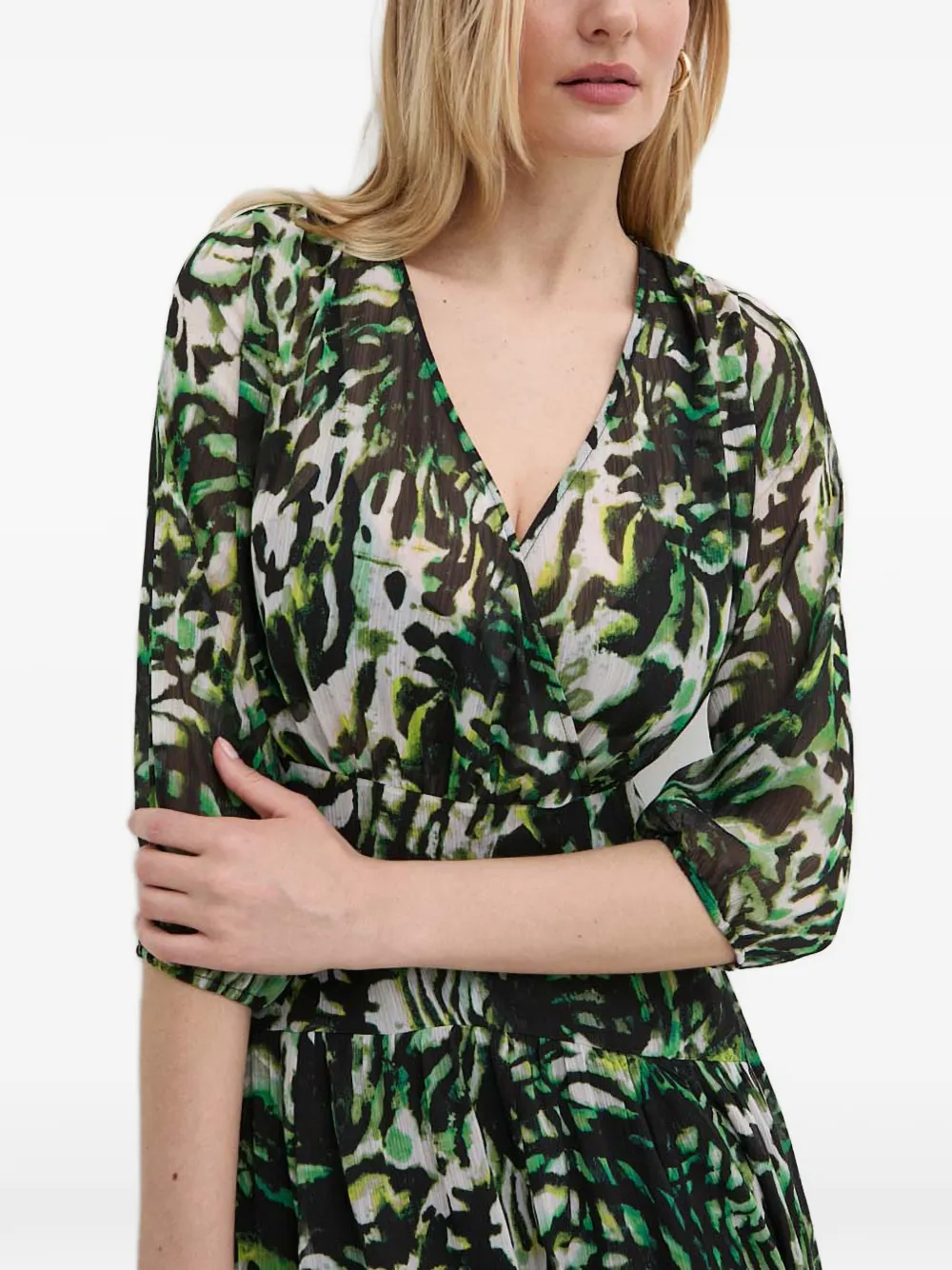 Morgan Midi-jurk met V-hals Zwart