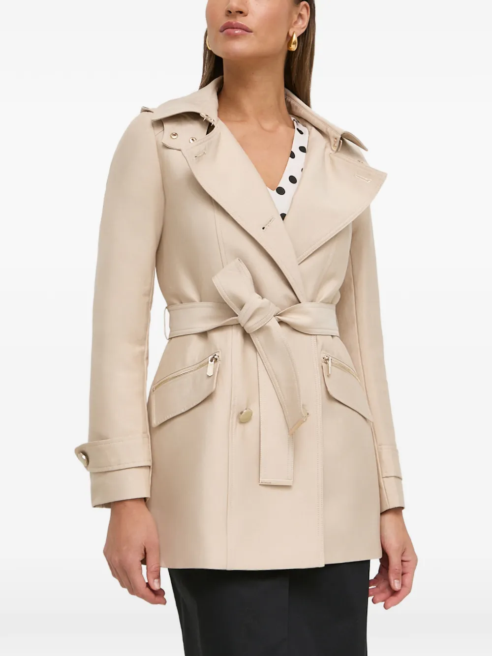 Morgan belted hooded coat - Neutrals