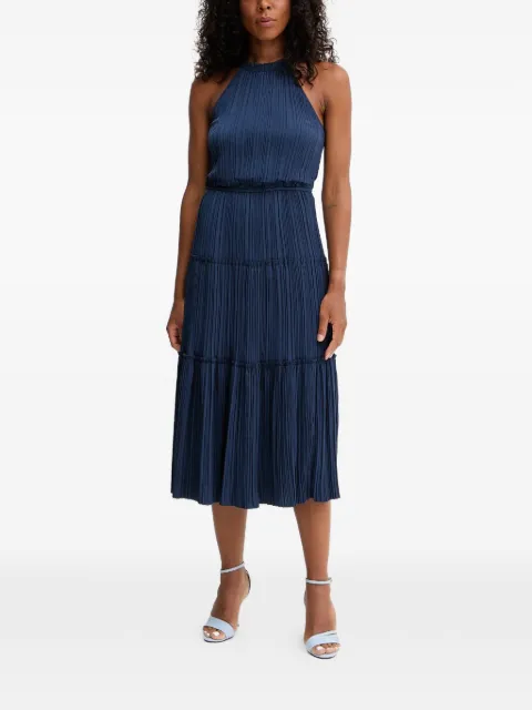Morgan pleated tiered midi dress