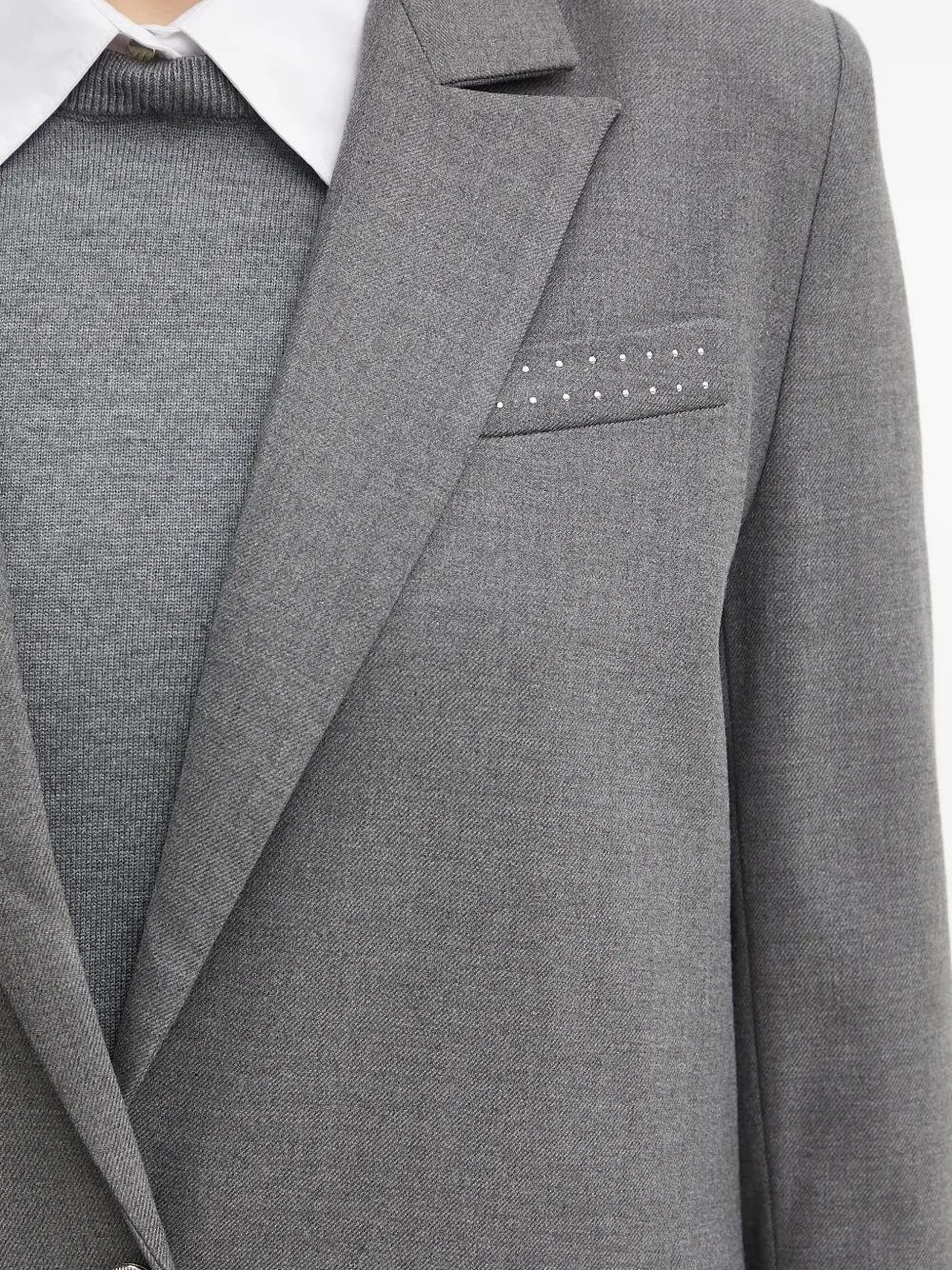Morgan Verfraaide blazer met enkele rij knopen Grijs