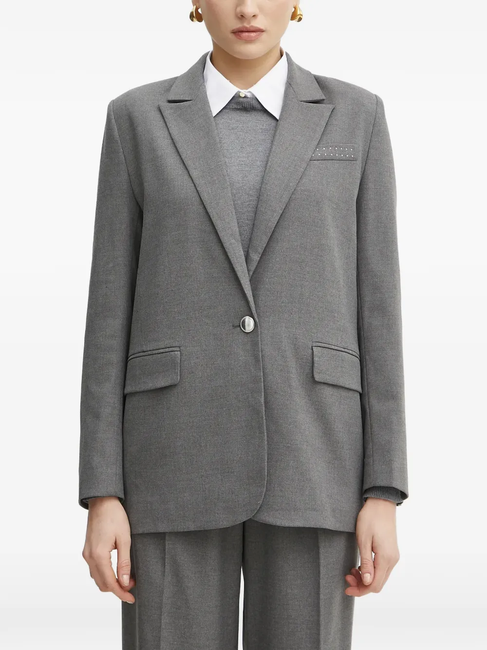 Morgan Blazer monopetto con decorazione - Grigio