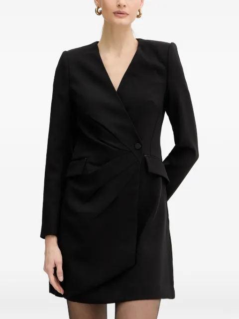 Morgan V-neck single-breasted mini dress