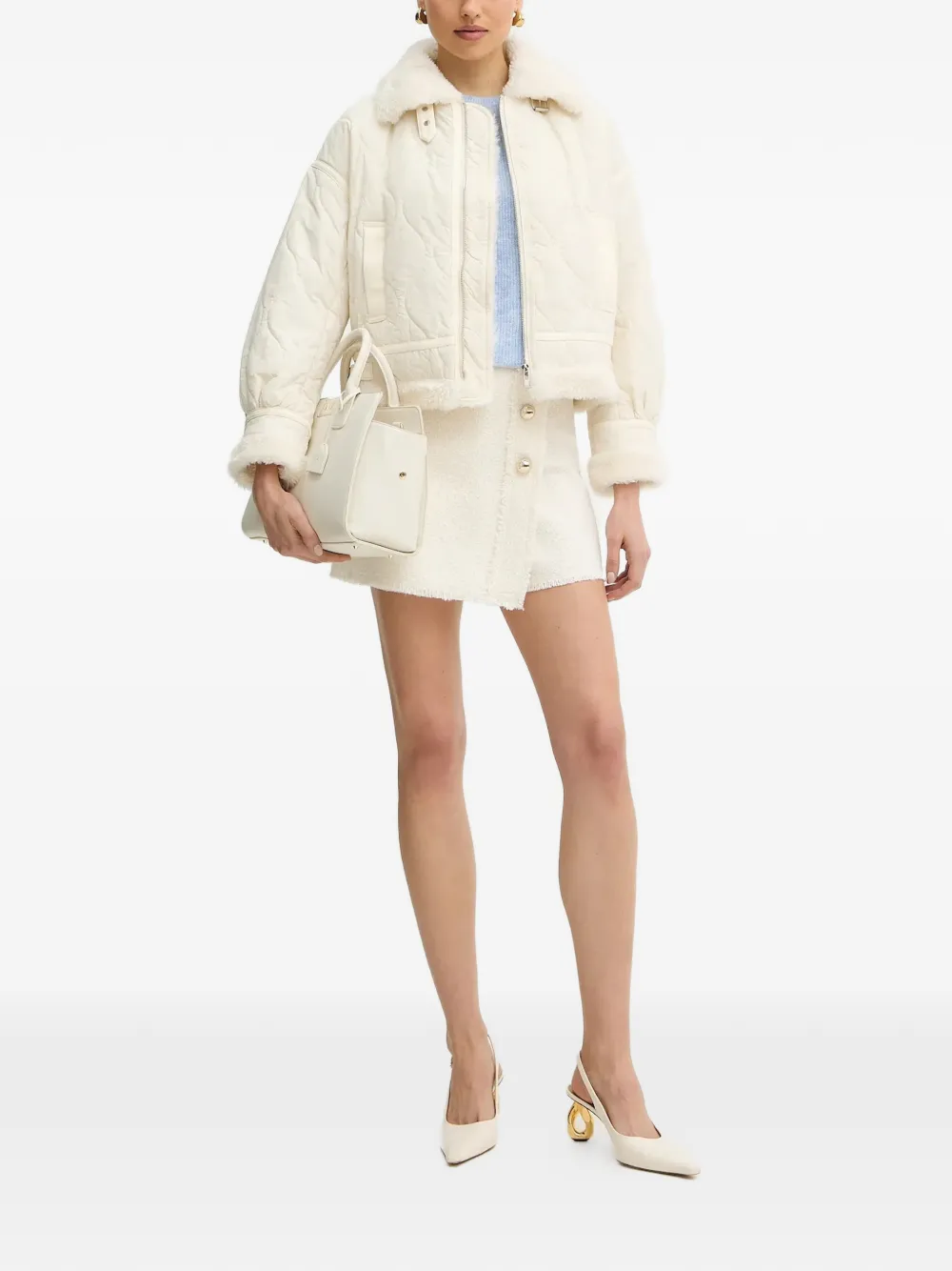  Morgan Quilted Collar Jacket - Neutrals 