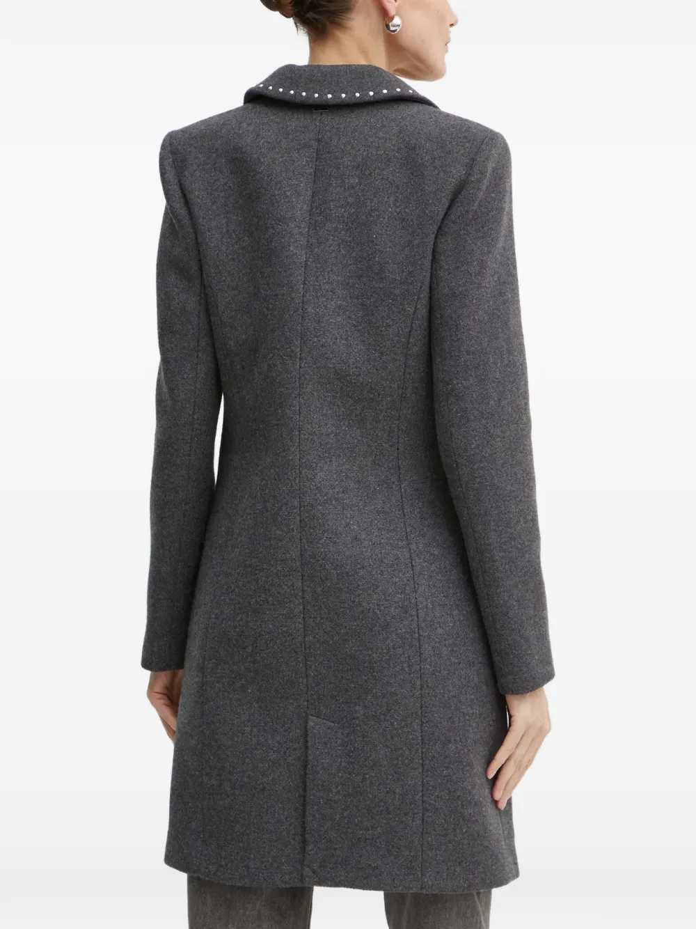  Morgan Studded Buttoned Coat - Grey 