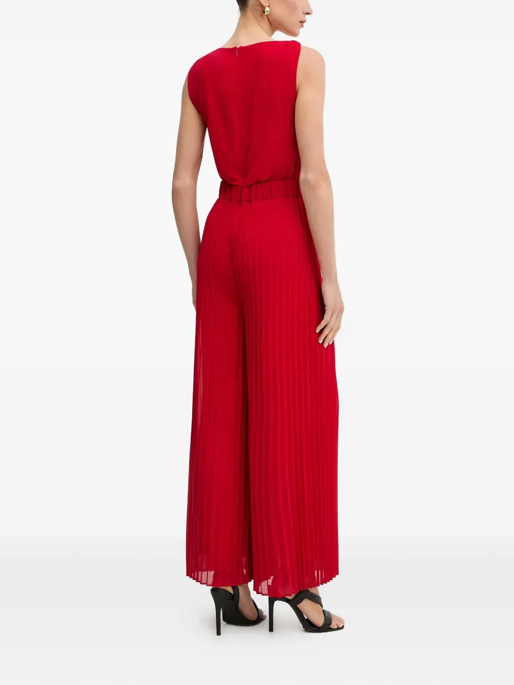  Morgan V-neck Pleated Jumpsuit - Red 