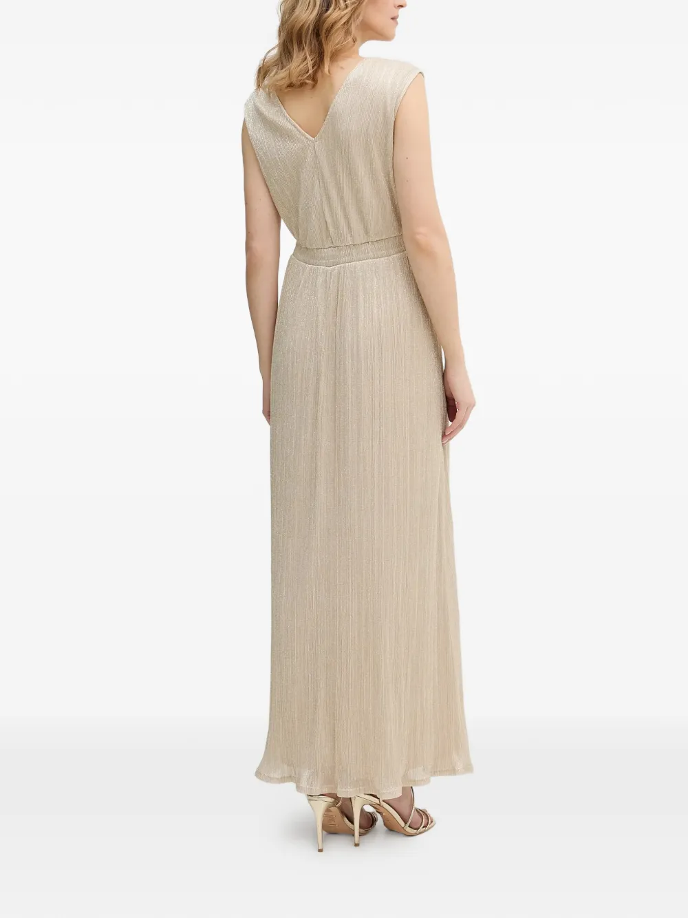 Morgan Maxi-jurk met V-hals en ringdetail Beige