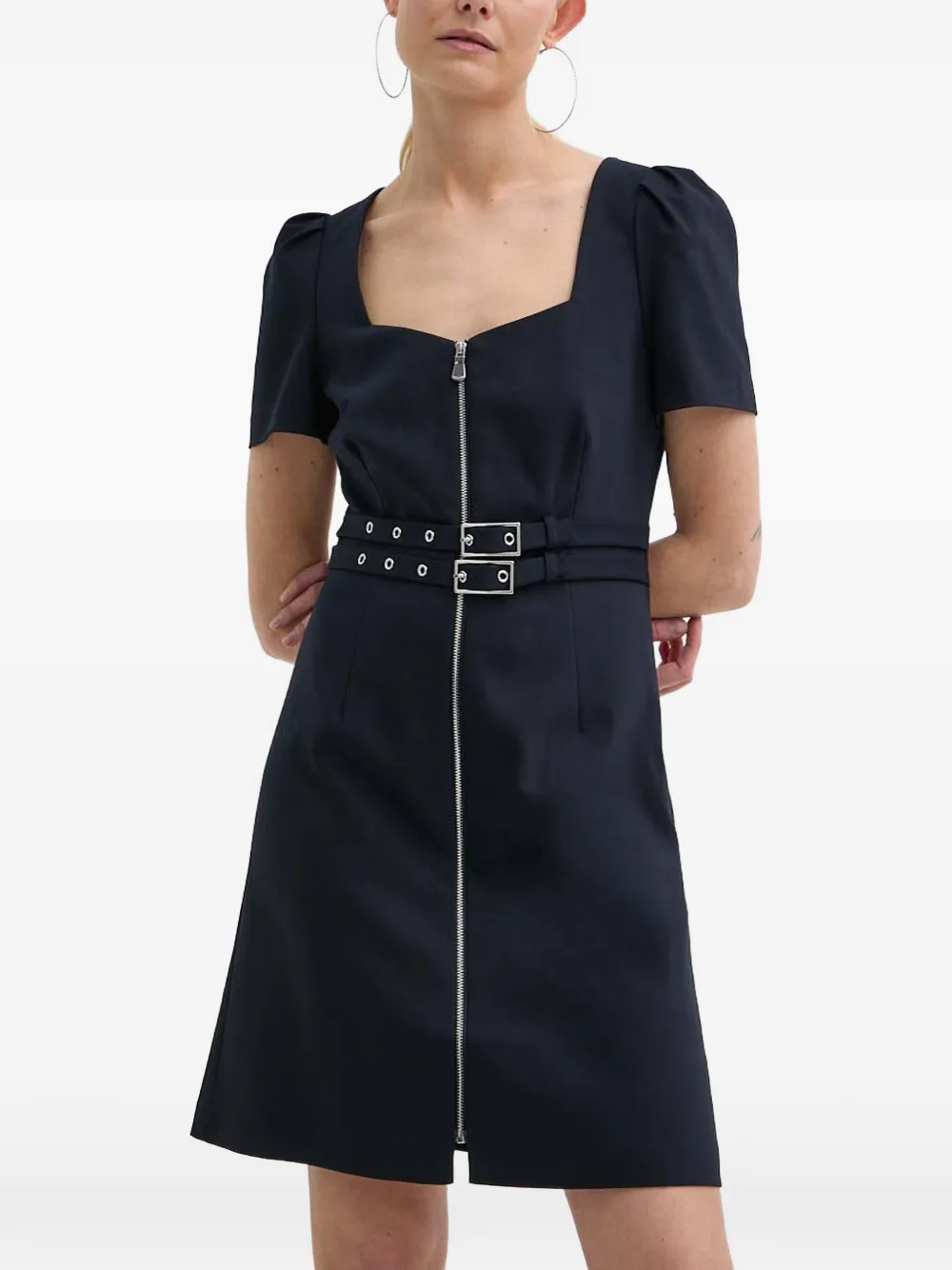 Morgan buckle zip mini dress - Blu