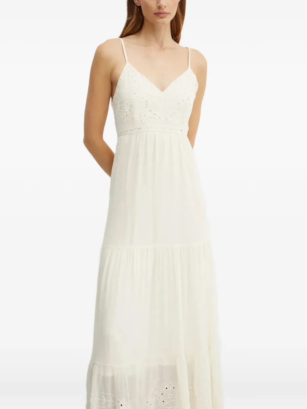 Embroidered Tiered Maxi Dress