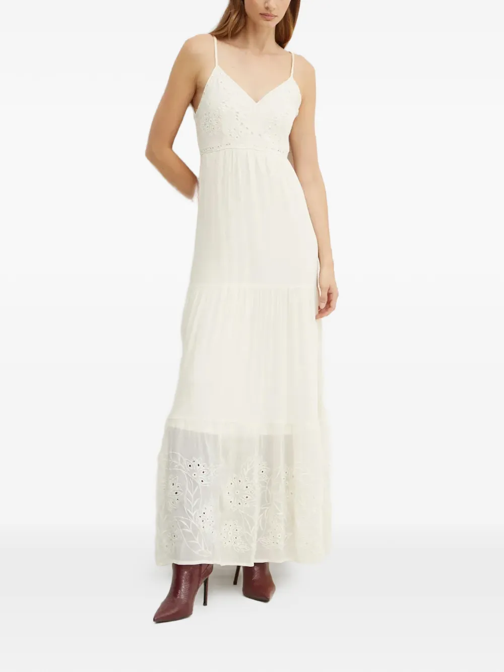 Embroidered Tiered Maxi Dress