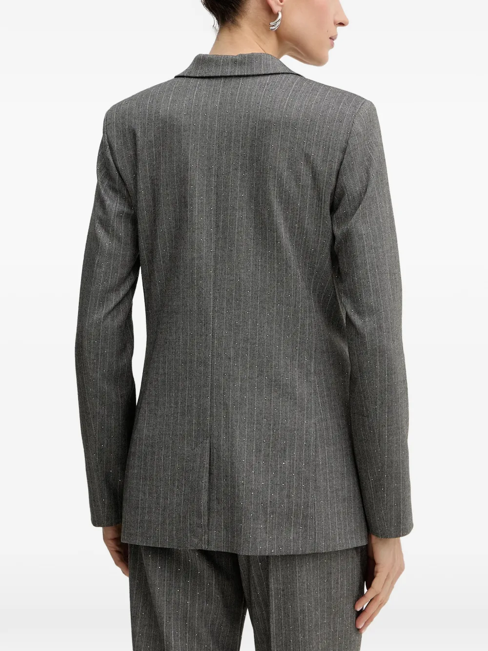 Morgan Blazer met krijtstreep en enkele rij knopen Grijs