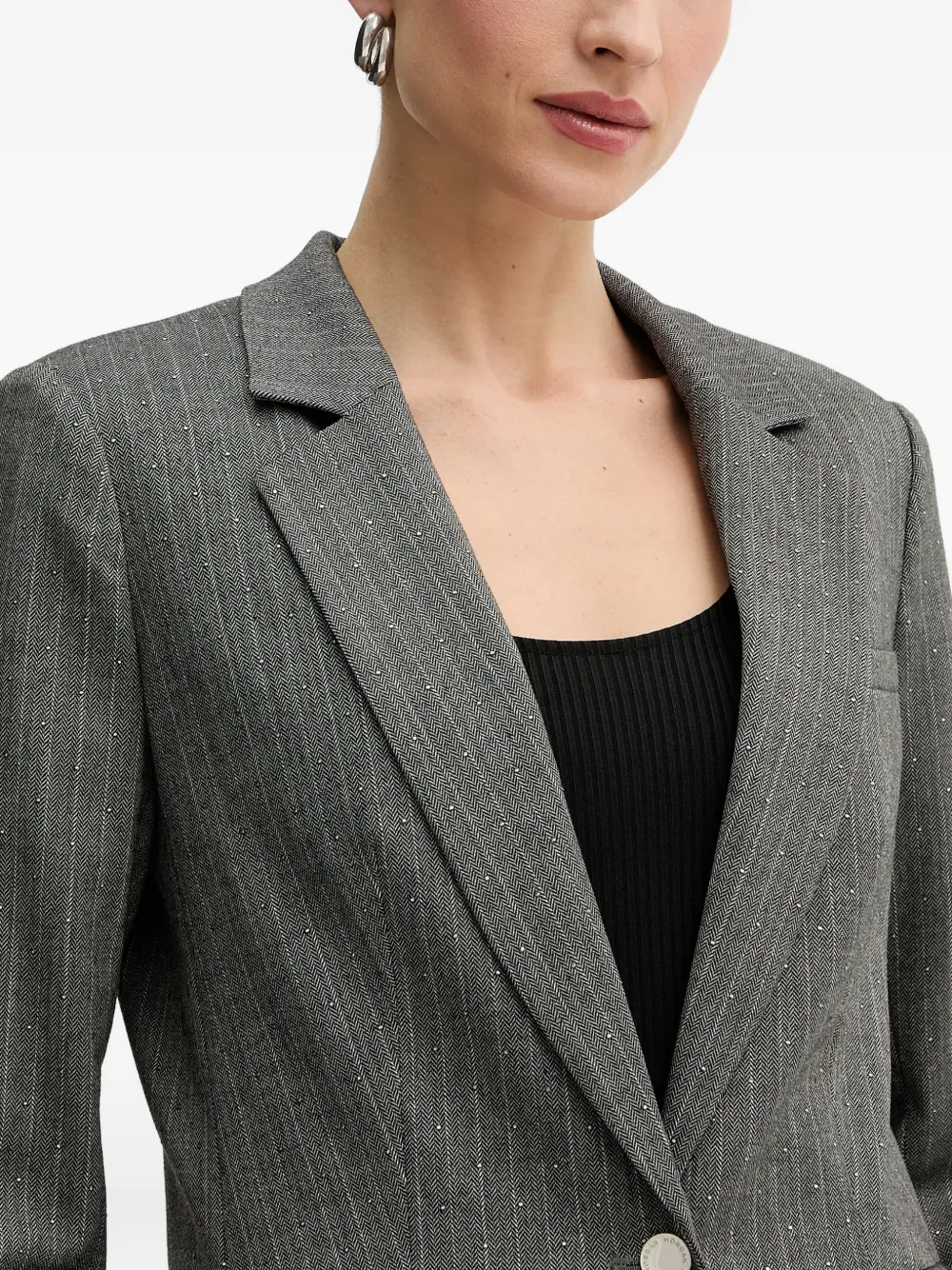 Morgan Blazer met krijtstreep en enkele rij knopen Grijs