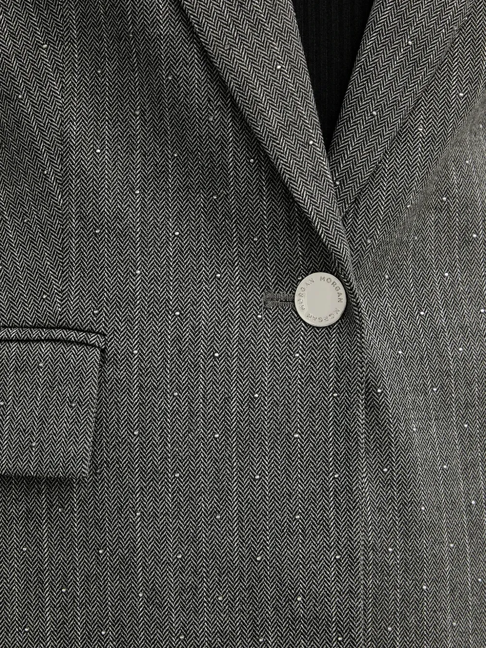 Morgan Blazer met krijtstreep en enkele rij knopen Grijs