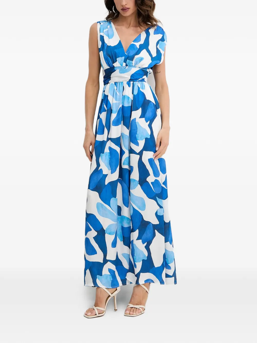V-Neck Floral-Print Maxi Dress