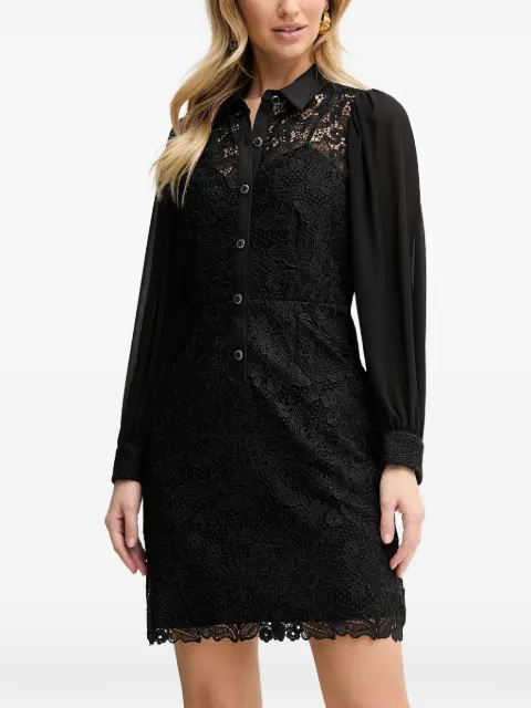 Morgan lace buttoned mini dress