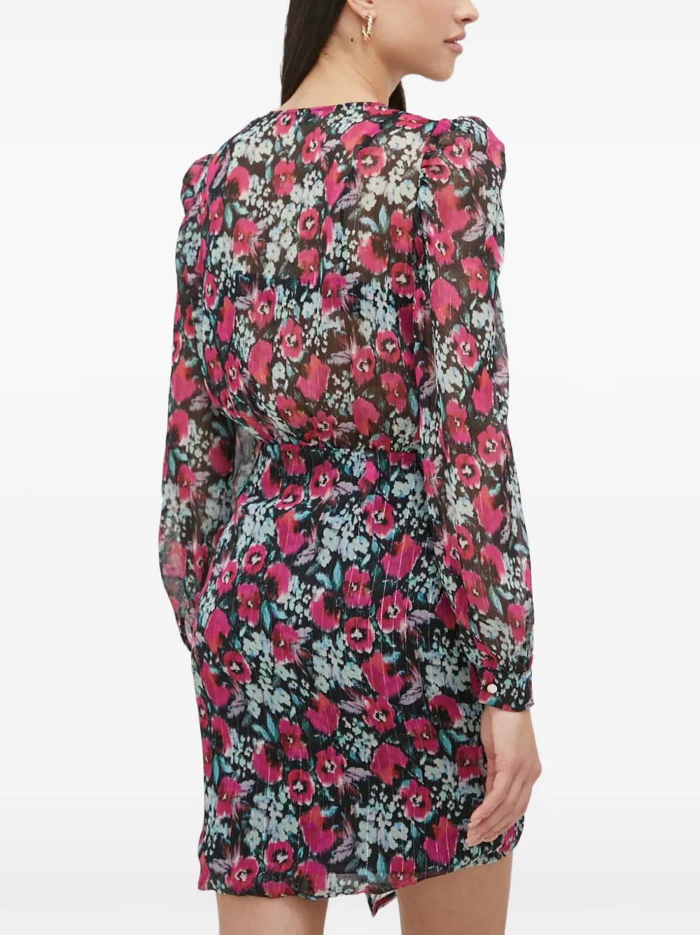 Morgan Mini-jurk met V-hals en bloemenprint Roze