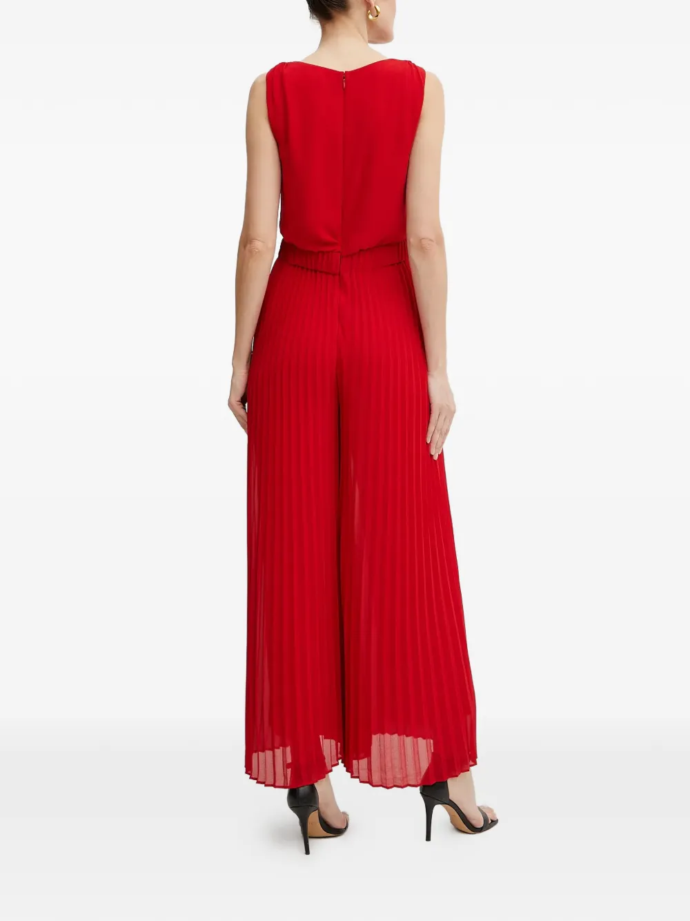  Morgan Pleated Belted Jumpsuit - Red 
