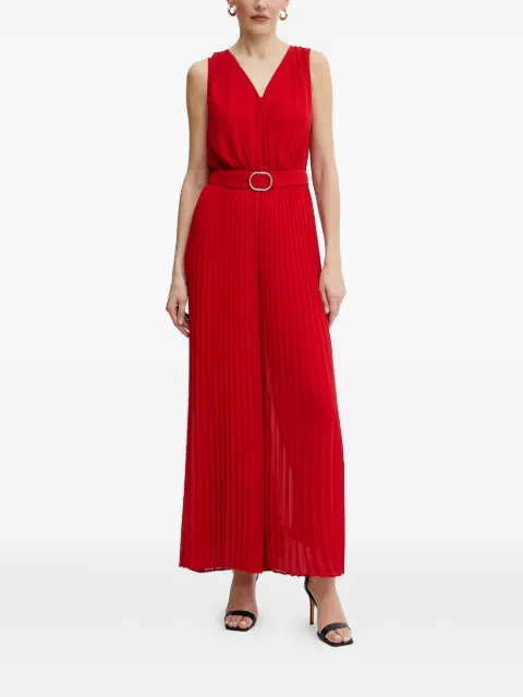 Morgan pleated belted jumpsuit
