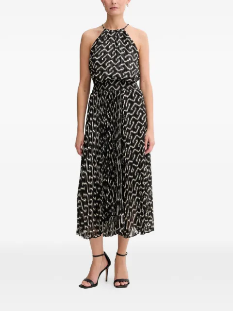 Morgan printed pleated midi dress