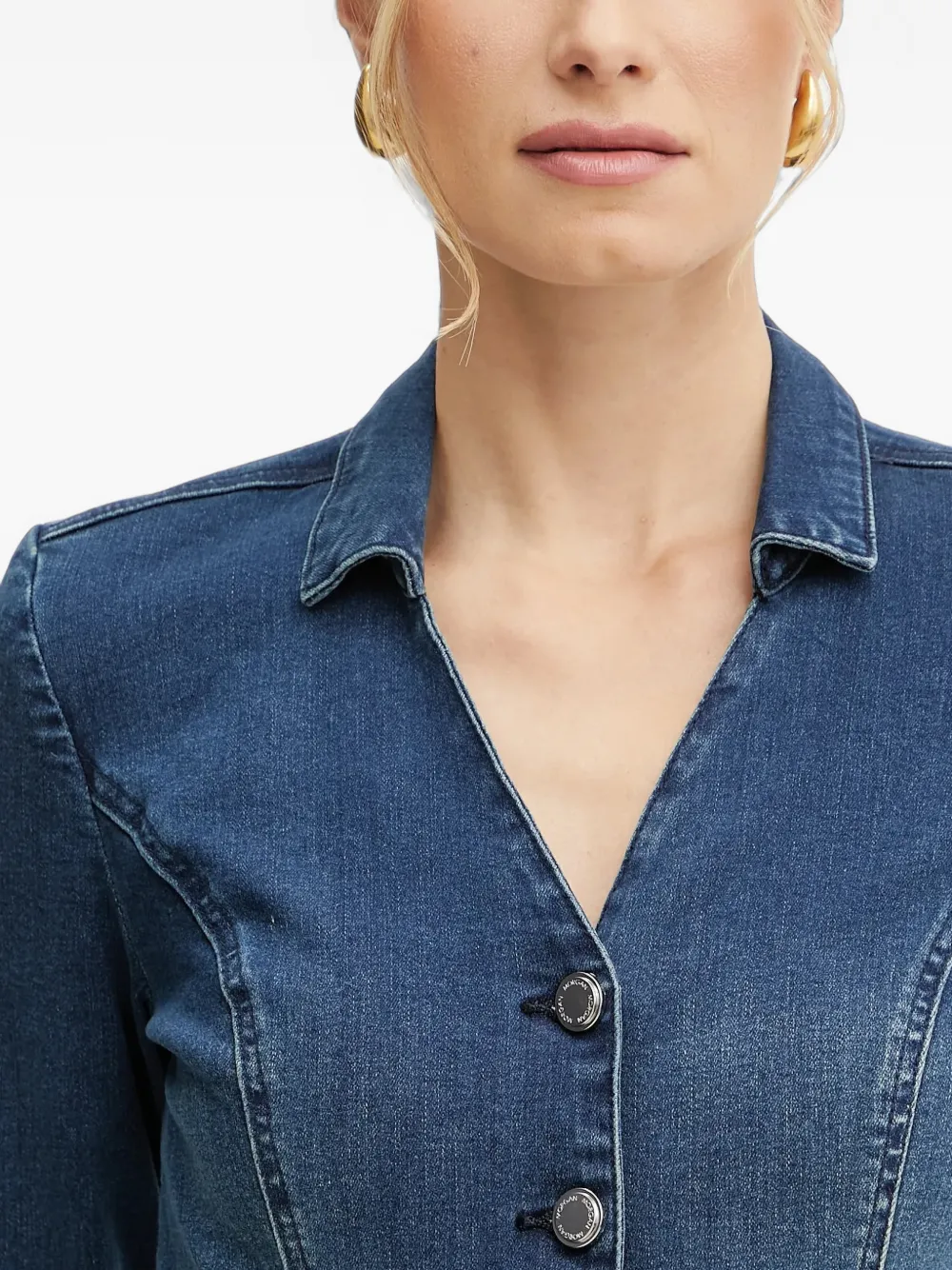 Morgan Denim jumpsuit met knopen Blauw