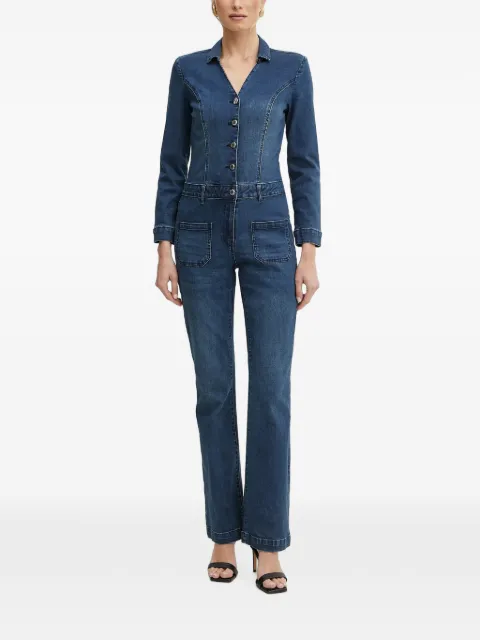 Morgan button-up denim jumpsuit