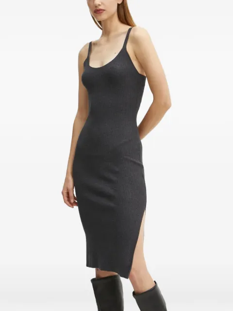 Morgan rib split midi dress