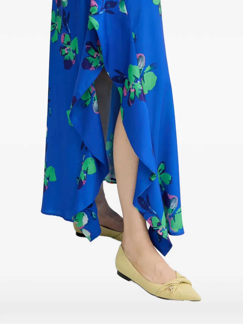 Morgan Maxi-jurk met bloemenprint en V-hals Blauw