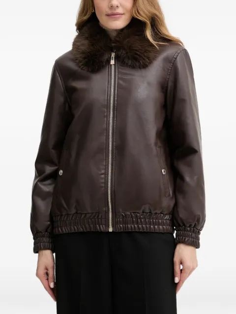 Morgan fur collar zip jacket