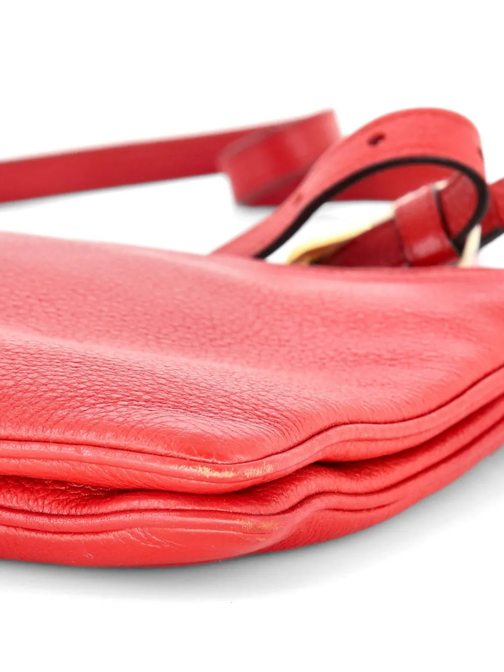Prada Pre-Owned Double Zip Vitello Daino Small Crossbody Bag | Red