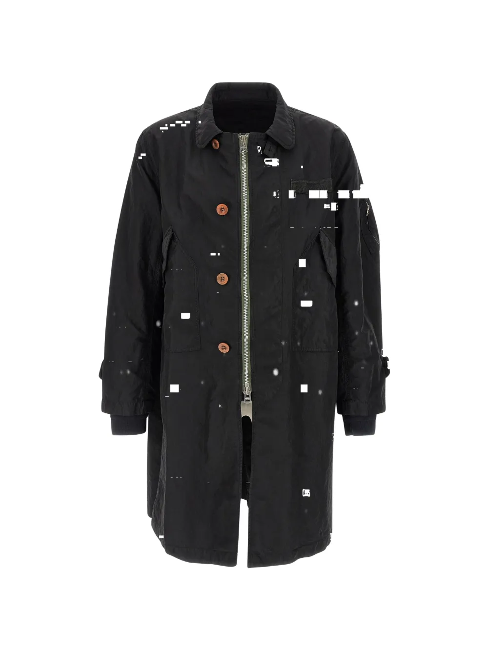 sacai layered coat - Nero