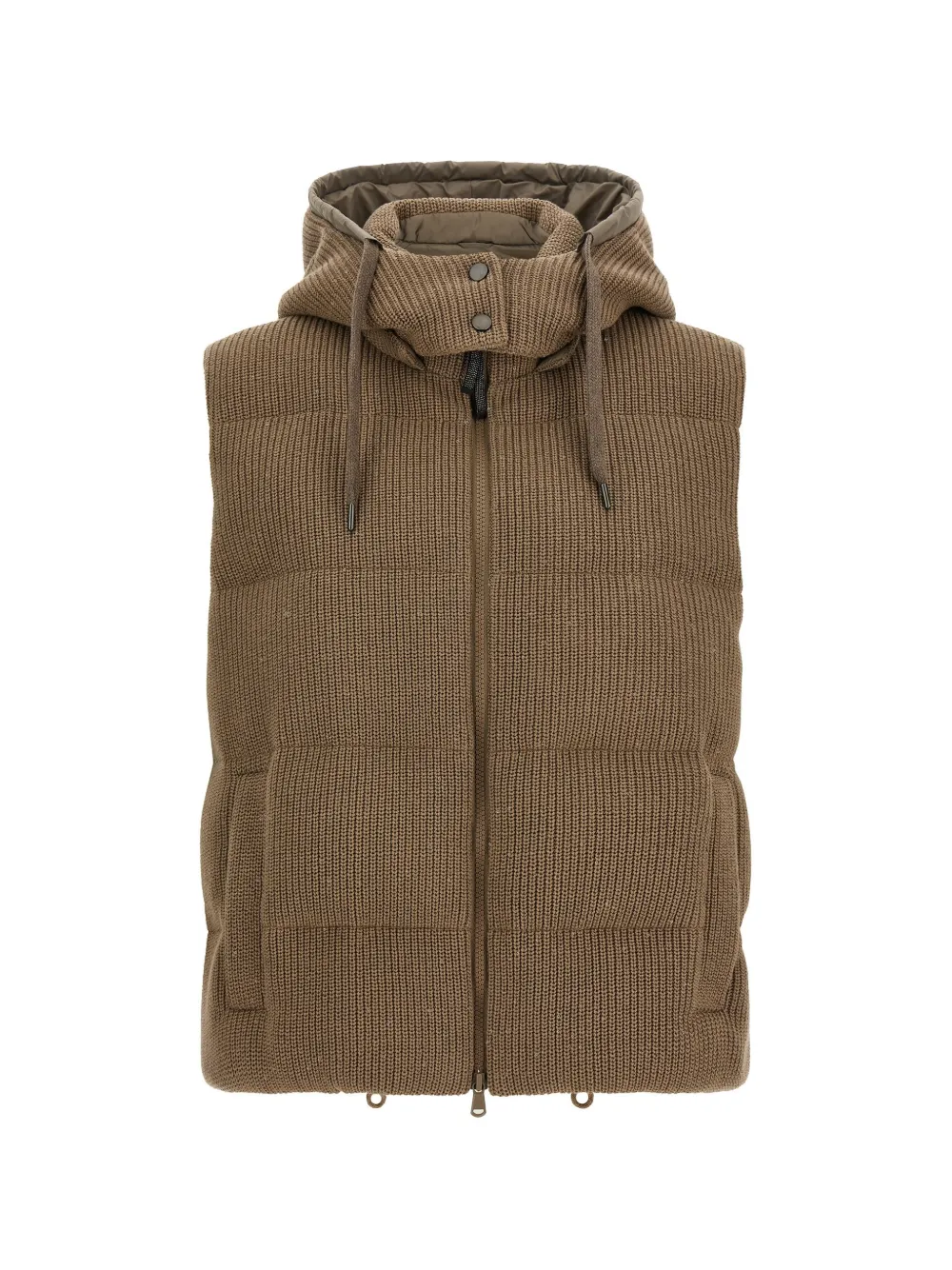Brunello Cucinelli zip-up hooded jacket - Marrone