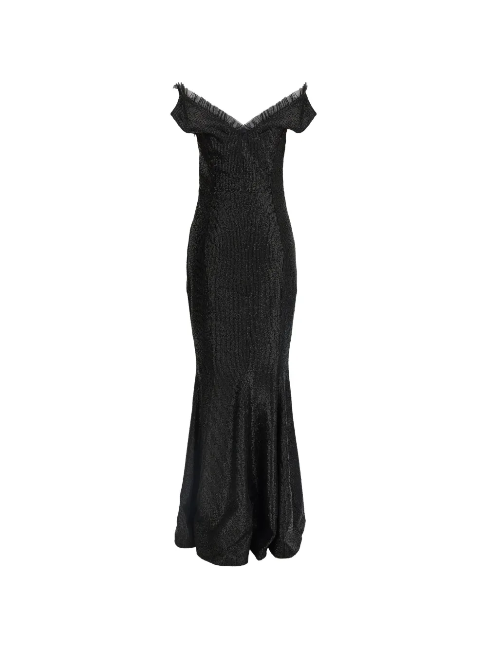 Norma Kamali Off-shoulder jurk met pailletten Zwart