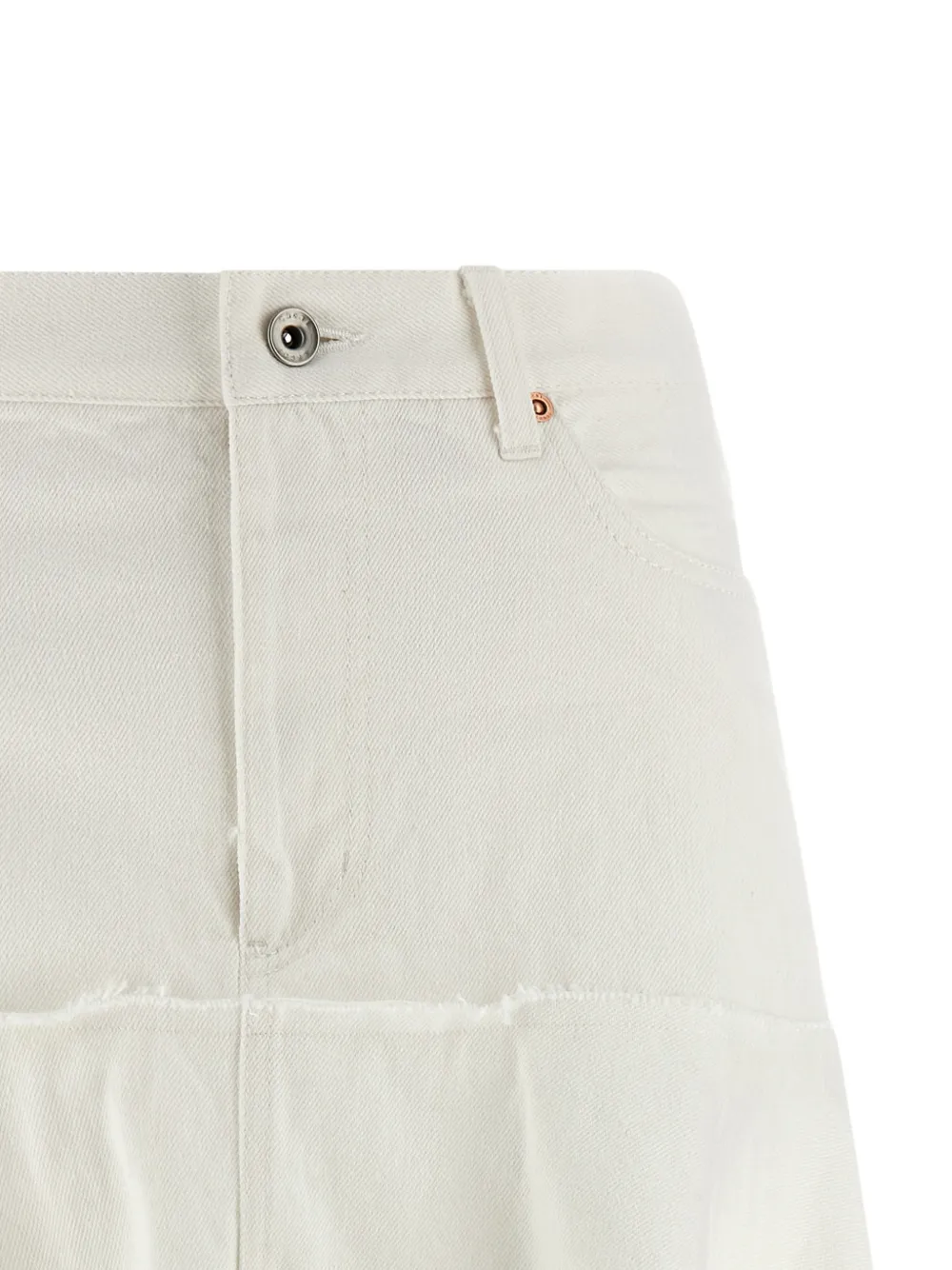  Sacai A-line Pleated Denim Skirt - White 