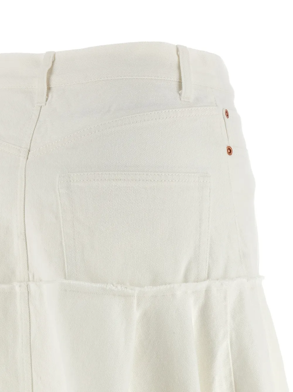 sacai Denim plooirok met A-lijn Wit