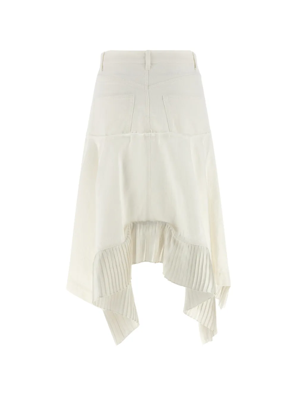  Sacai A-line Pleated Denim Skirt - White 