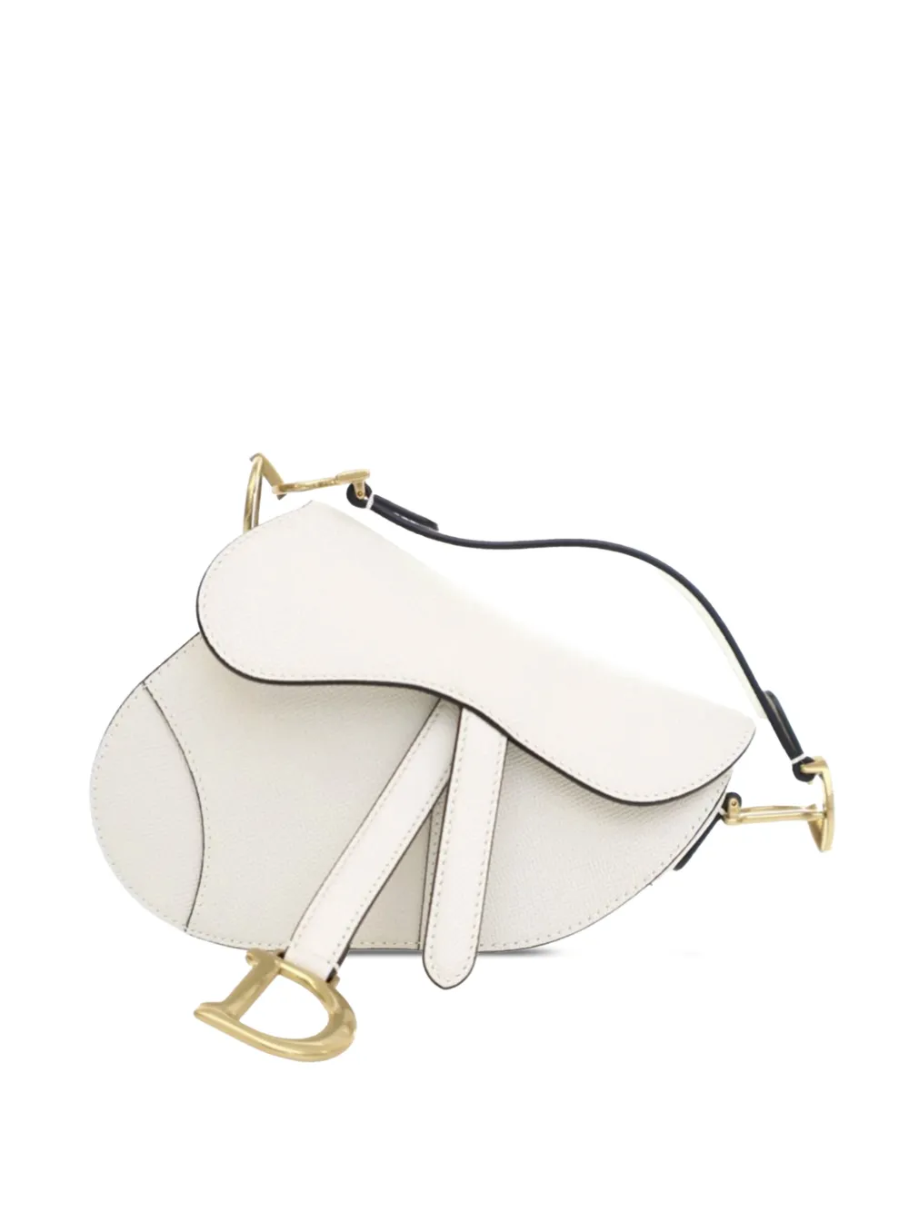 Christian Dior Pre-Owned 2021 Mini Grained Calfskin Saddle Bag satchel - Bianco