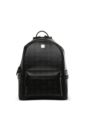 MCM Zaini Studded Monogram Backpack | Black | FARFETCH