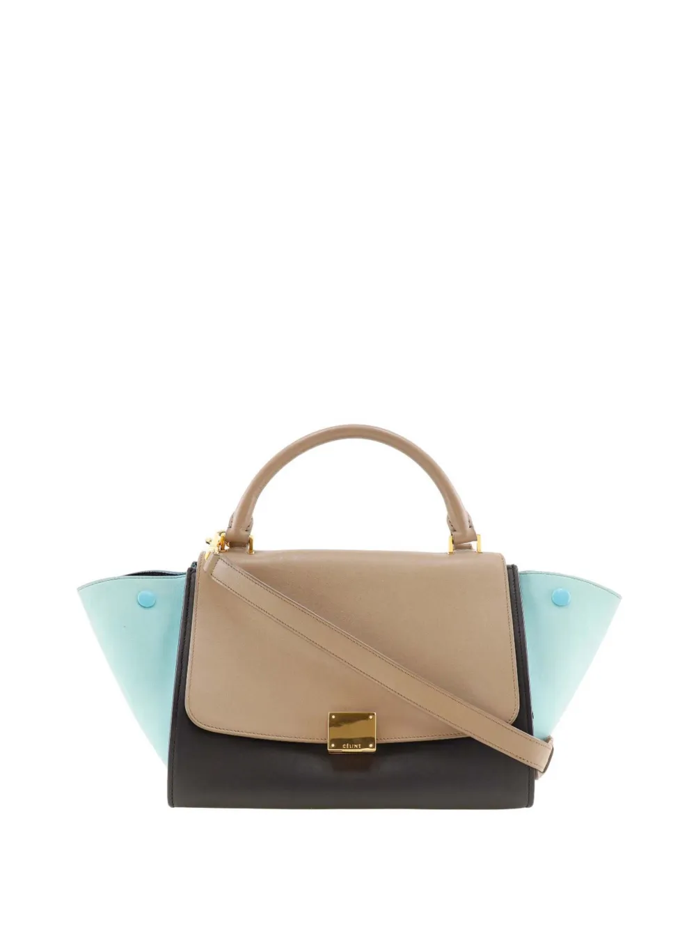 Celine Pre-Owned 2011-2016 Small Tricolor Leather Trapeze satchel - Nero