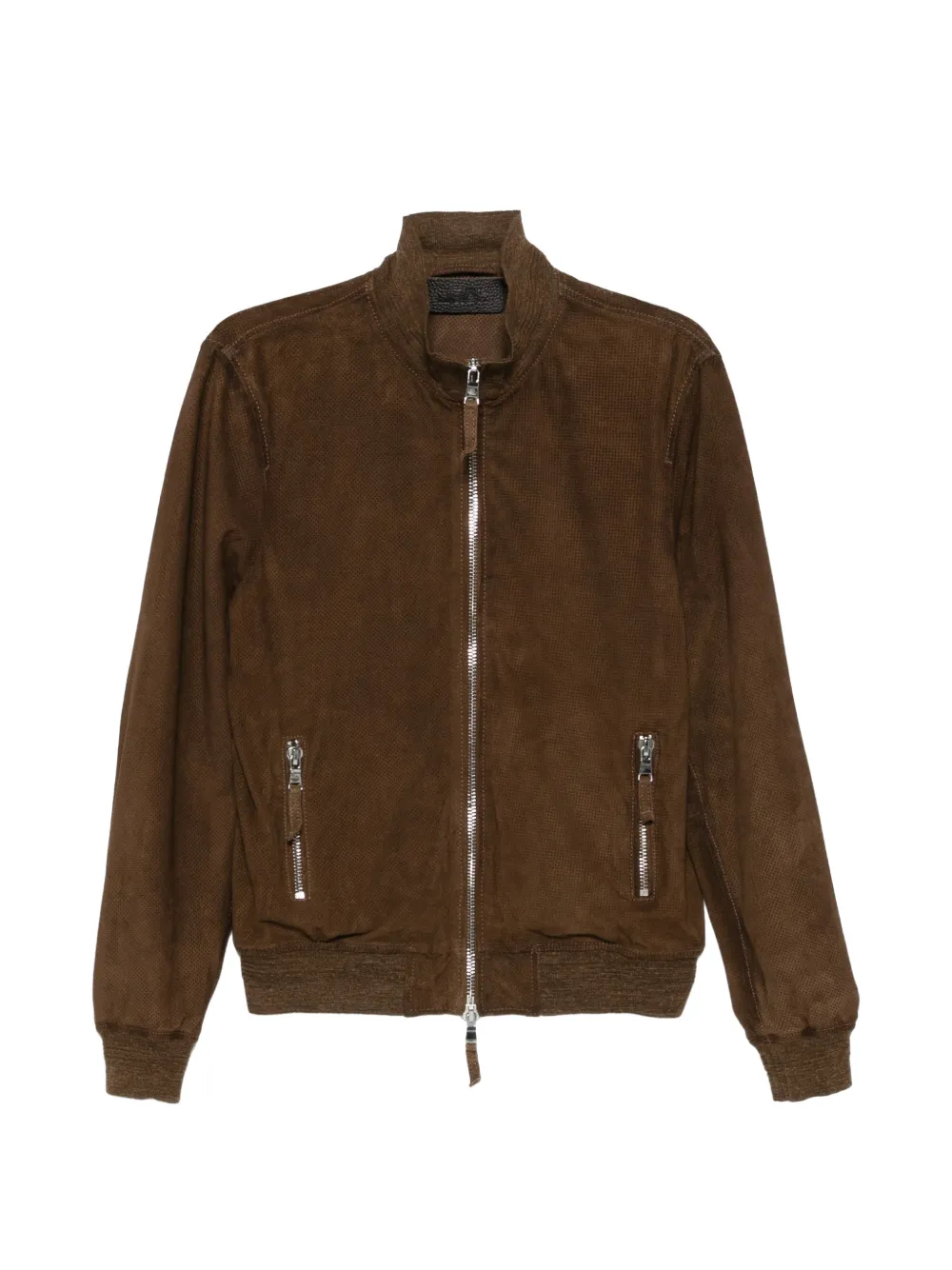 THE JACK LEATHERS zip-up suede jacket - Marrone