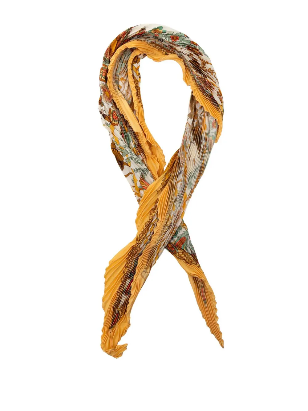 Hermès Pre-Owned 1990-2010 Decoupages Pleated Silk Scarf scarves - Giallo