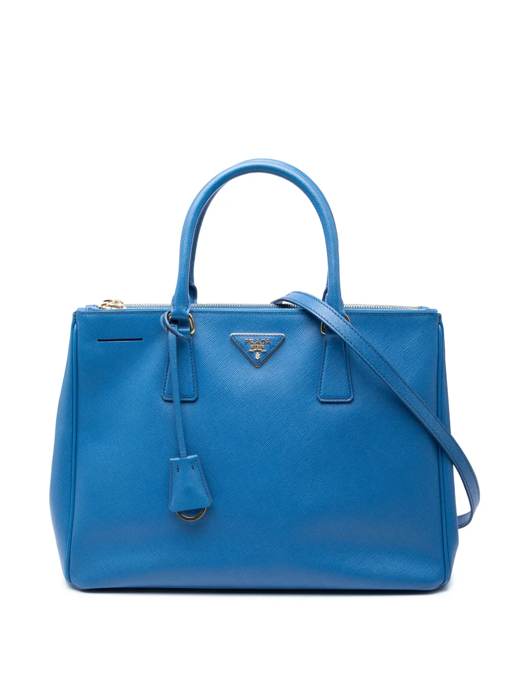 Prada Pre-Owned 2010-2026 Medium Saffiano Lux Galleria Double Zip satchel - Blu