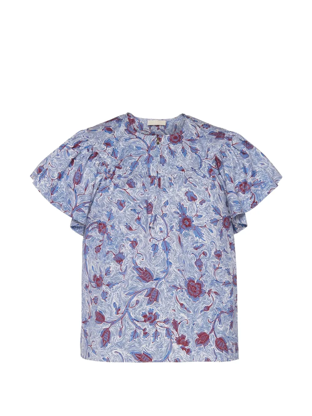 Ulla Johnson Perline floral-print ruffled blouse - Blu