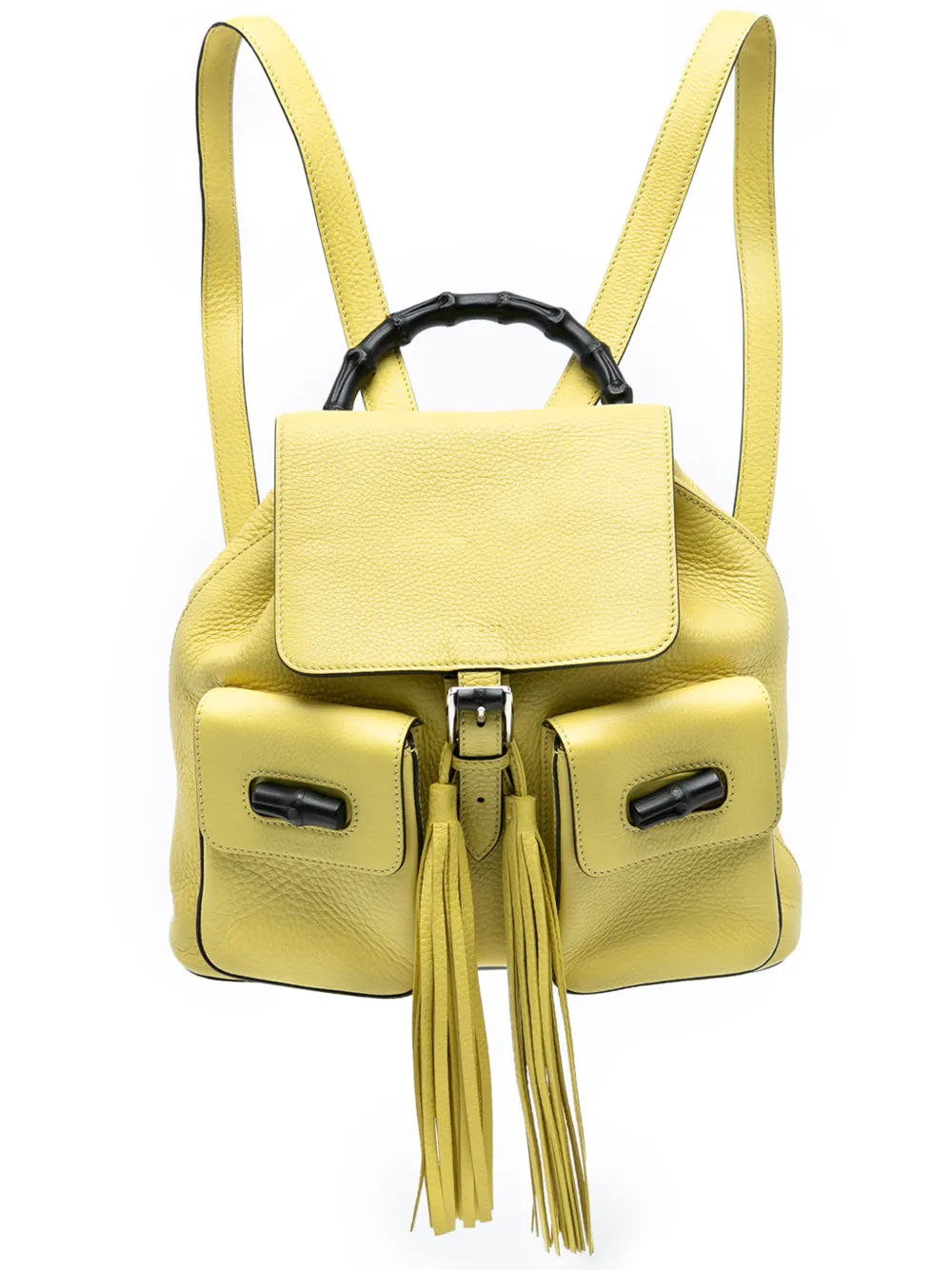 Gucci Pre-Owned 2016-2025 Leather Bamboo Tassel backpack - Giallo