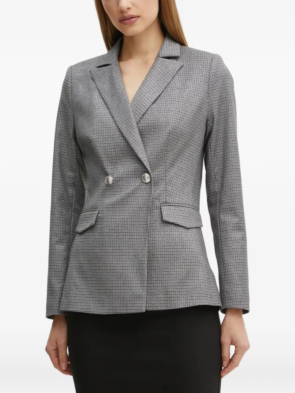 Morgan Blazer doppiopetto a quadri - Grigio
