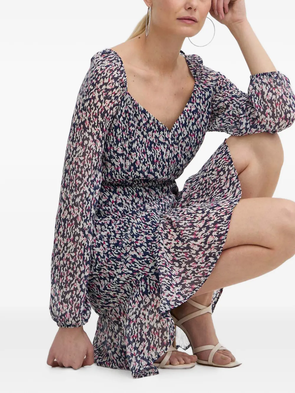 Morgan Mini-jurk met V-hals Blauw