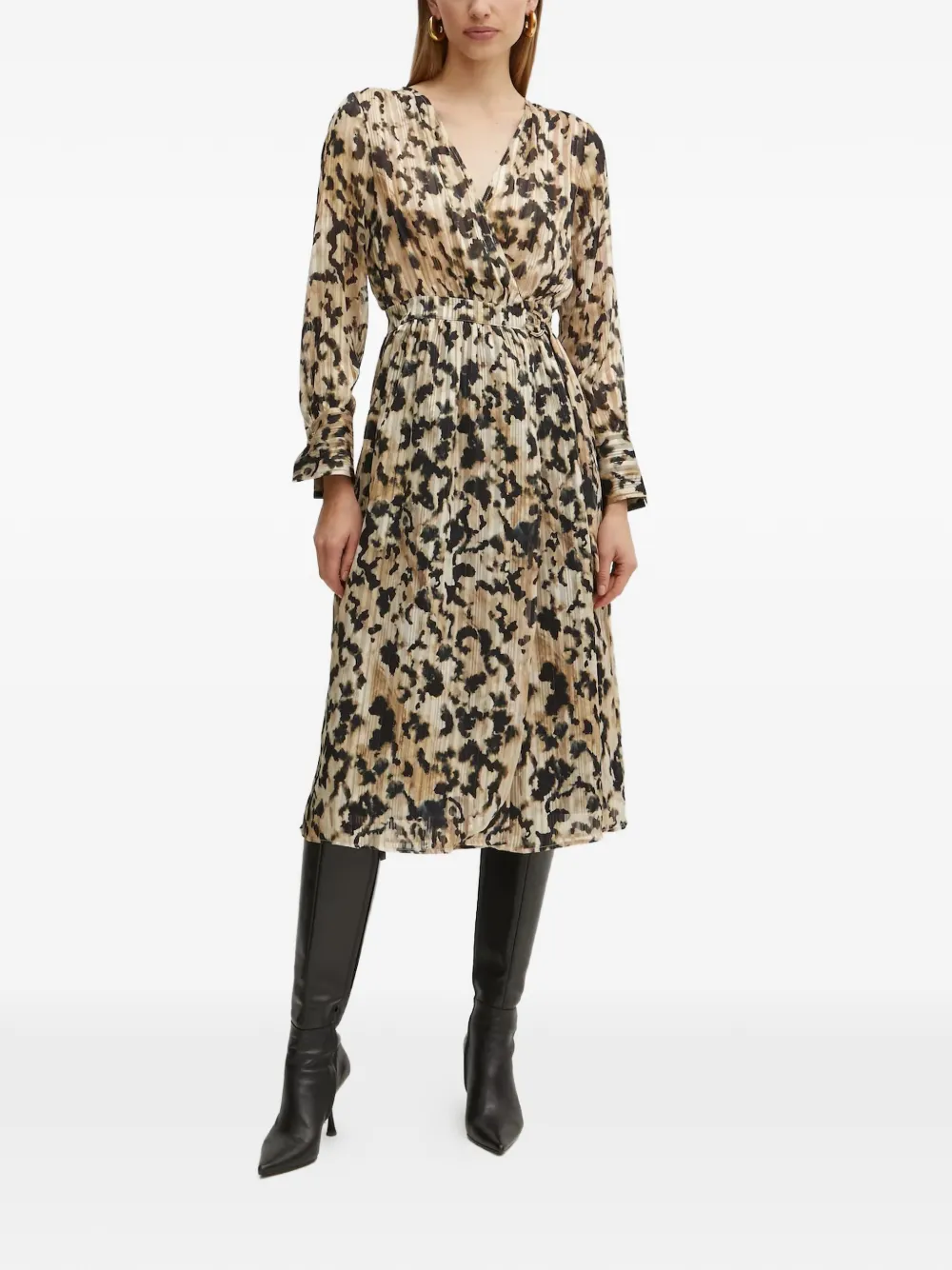 Morgan Jurk met V-hals Beige